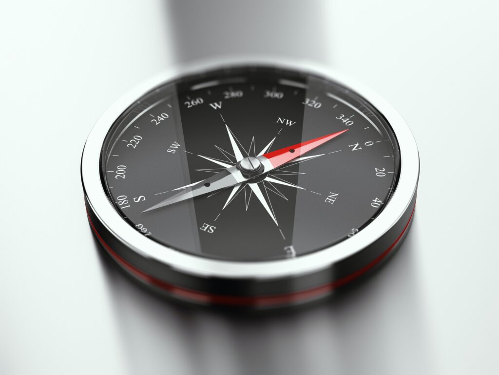 Modern Compass Pointing North